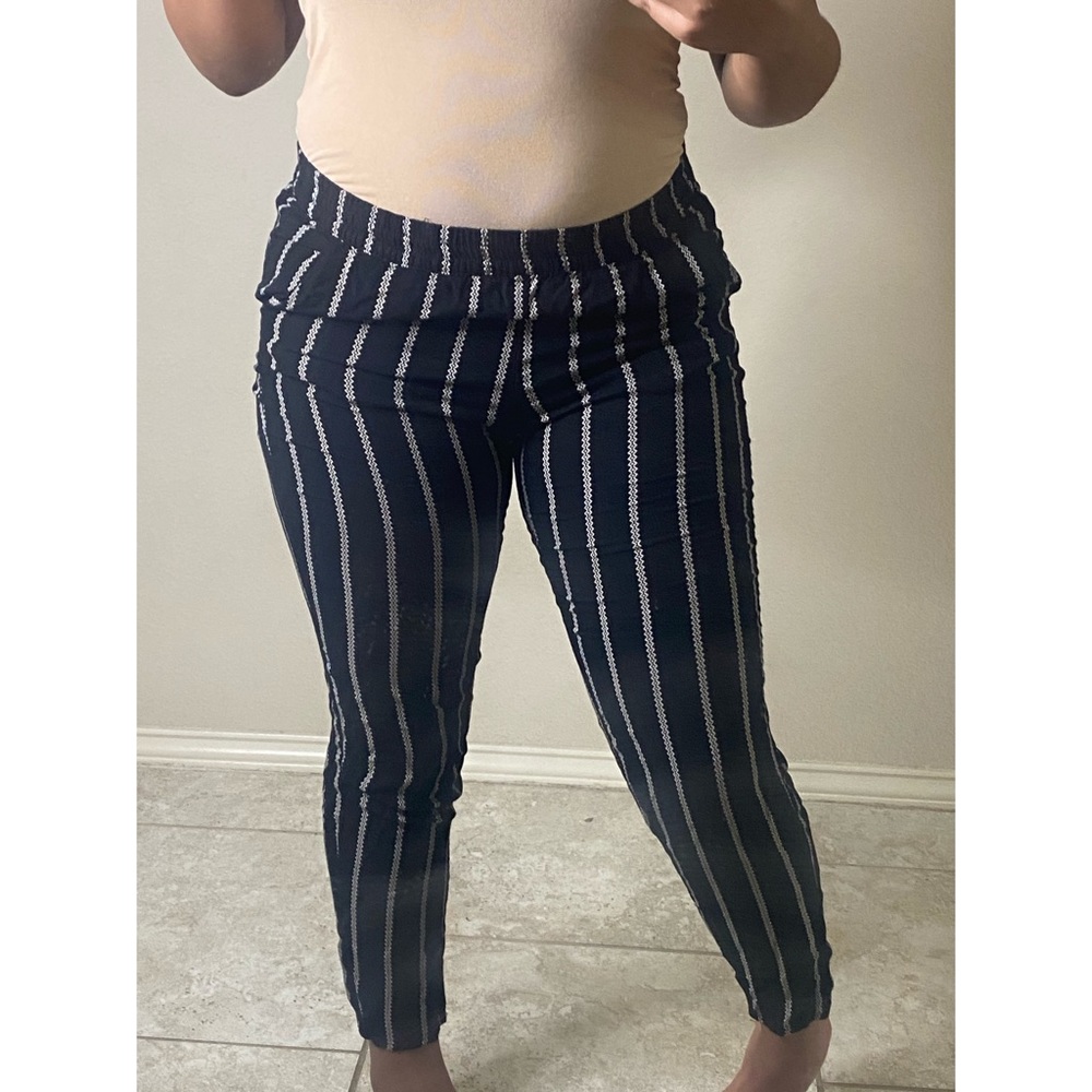 Black and tan striped pants